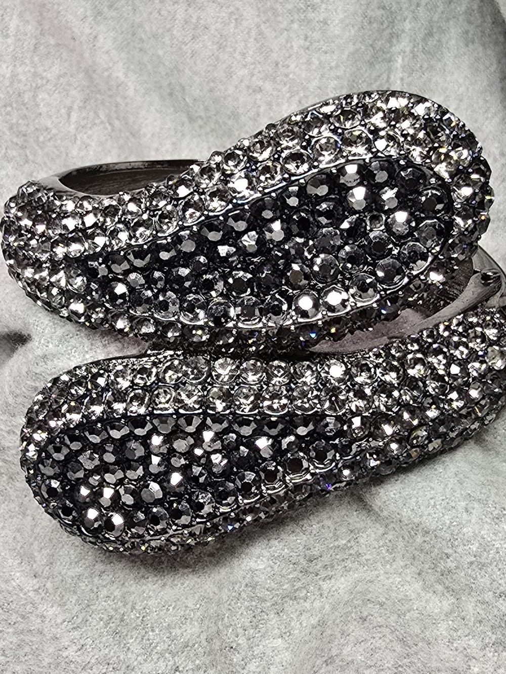 Sparkling Black Crystal Embellished Women's Flats